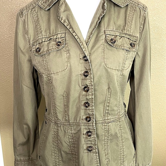 Supplies by Union Bay Cropped Cotton Jacket Detail Stitching & Design Size M - Picture 4 of 8